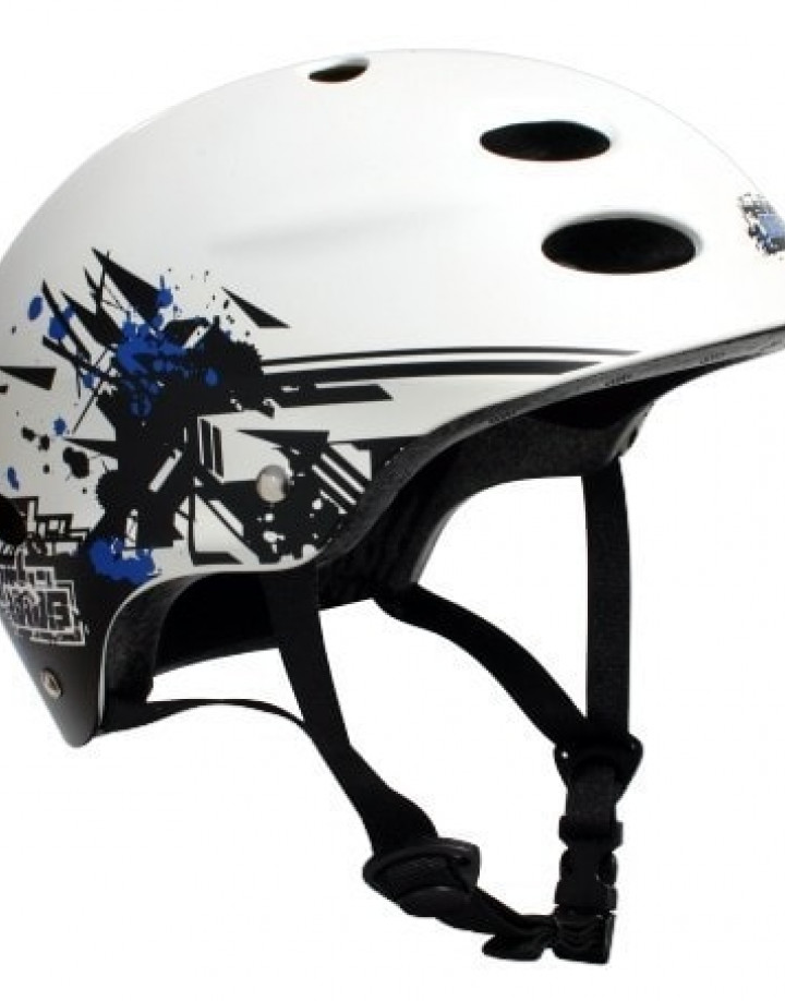 MBS Helmet Grafstract White von der Seite
